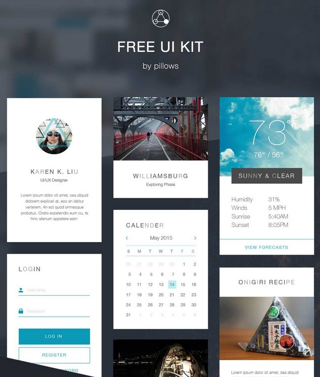 A free UI kit with a bright and clean aesthetic
